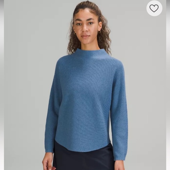 Lululemon Boxy Cotton-Blend Sweater in Blue, size M/L - Picture 1 of 8